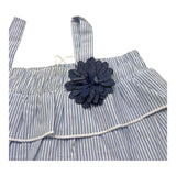 Emc Top Bicolore con Fantasia A Righe per Bambina BX2386 BIANCO/AZZURRO EMC 