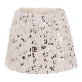 Dou Dou Gonna Tinta Unita con Paillettes E Piume per Bambina DW7A11 BEIGE DOU DOU 