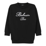 Balmain Abito Modello Felpa Tinta Unita con Brillantini per Bambina BV4A80 NERO BALMAIN 