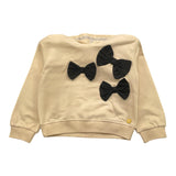 MANILA GRACE felpa tinta unita con cappuccio e applicazioni fiocchi Beige per Bambina MFBF24W257 BEIGE MANILA GRACE 