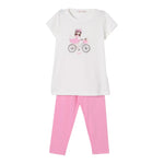 Liu Jo Completo 2 Pezzi T-Shirt-Leggins per Bambina KA5019JX BIANCO/ROSA LIU JO 