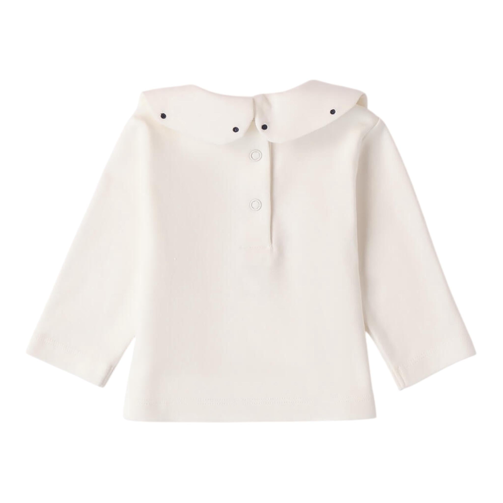 MINI BANDA shirt tinta unita con stampa e colletto Bianco per Neonata 3A763 BIANCO MINI BANDA 