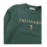 TRUSSARDI felpa chiusa girocollo tinta unita cn stampa logo Verde per Bambino TBA25008CF VERDE TRUSSARDI 