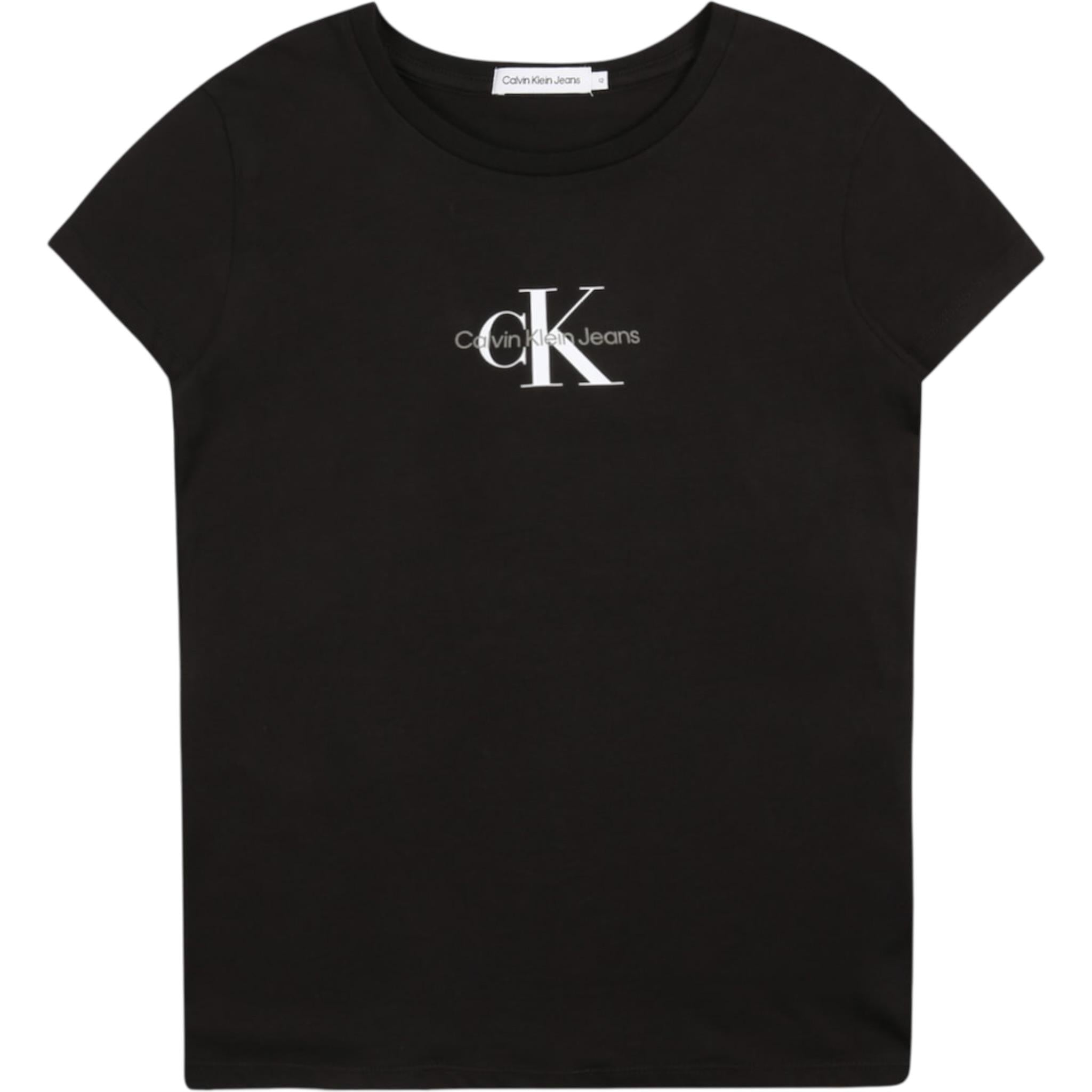 Calvin Klein T-Shirt Girocollo Tinta Unita con Stampa per Bambino IG0IG014700XX NERO CALVIN KLEIN 