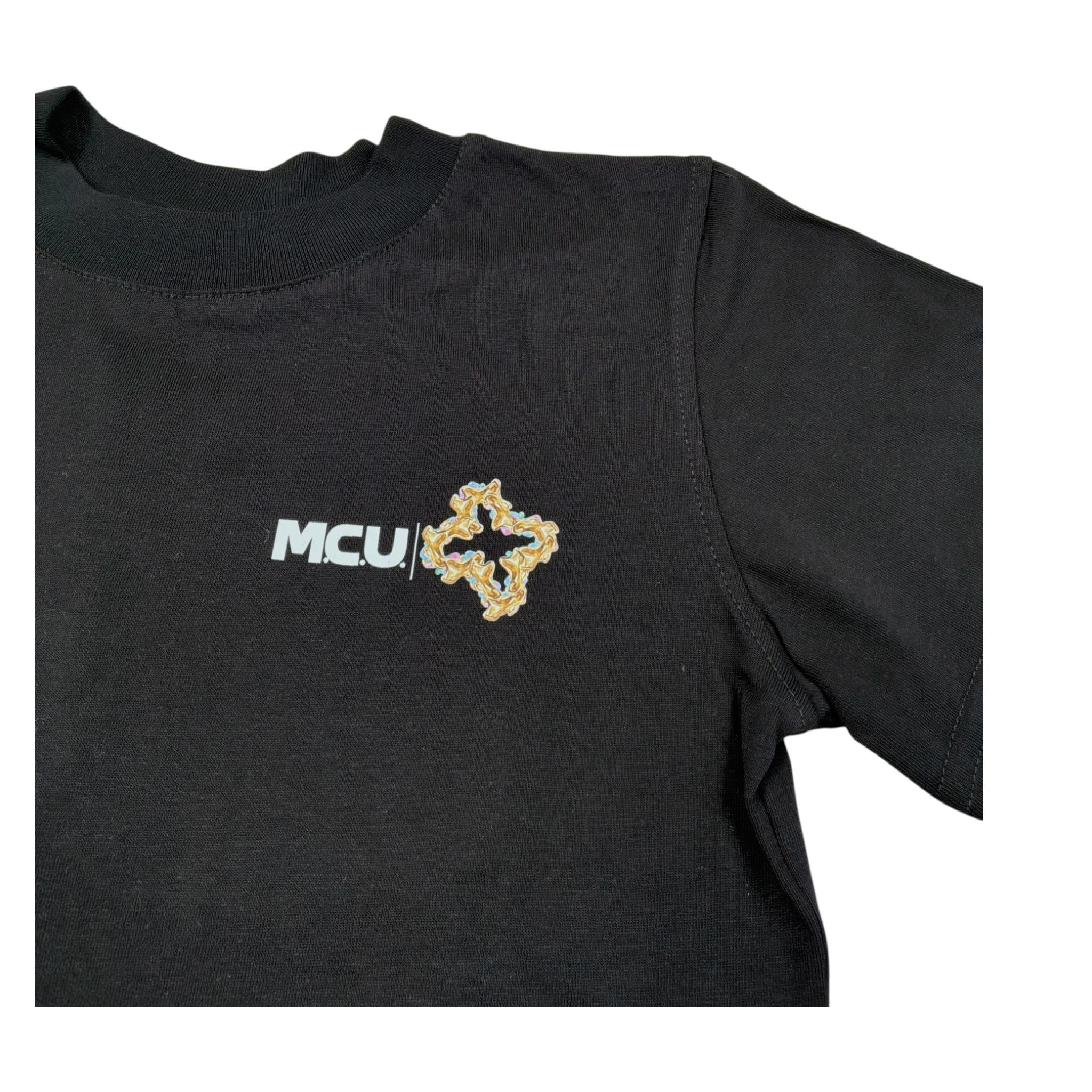 Mcu T-Shirt Girocollo tinta unita con Stampa Nero per Bambino MCU0124 NERO MCU 