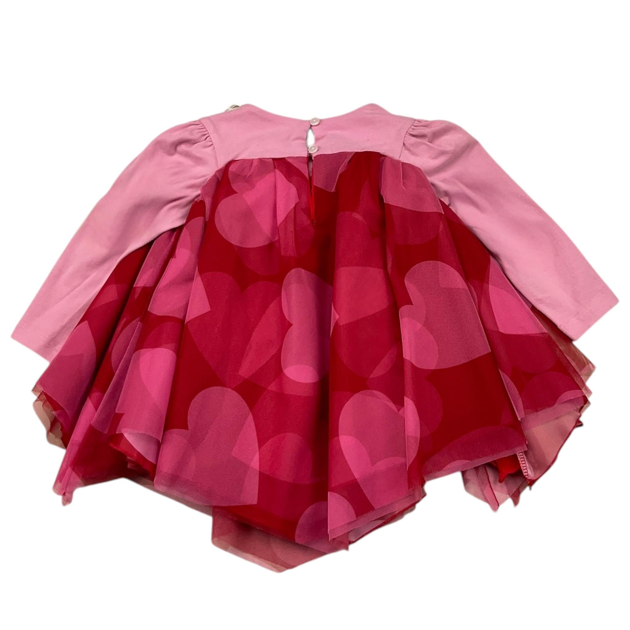 MISS GRANT abito manica lunga bicolore stampa fantasia cuori Rosa/rosso per Neonata MG1119N ROSA/ROSSO MISS GRANT 