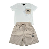 Maison 9 Paris Completo 2 Pezzi T-Shirt-Bermuda  per Bambino M10214 BIANCO/BEIGE MAISON 9 PARIS 