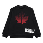 DSQUARED2 felpa chiusa girocollo tinta unita con stampa in contrasto Nero per Bambino DQ2538X NERO DSQUARED2 