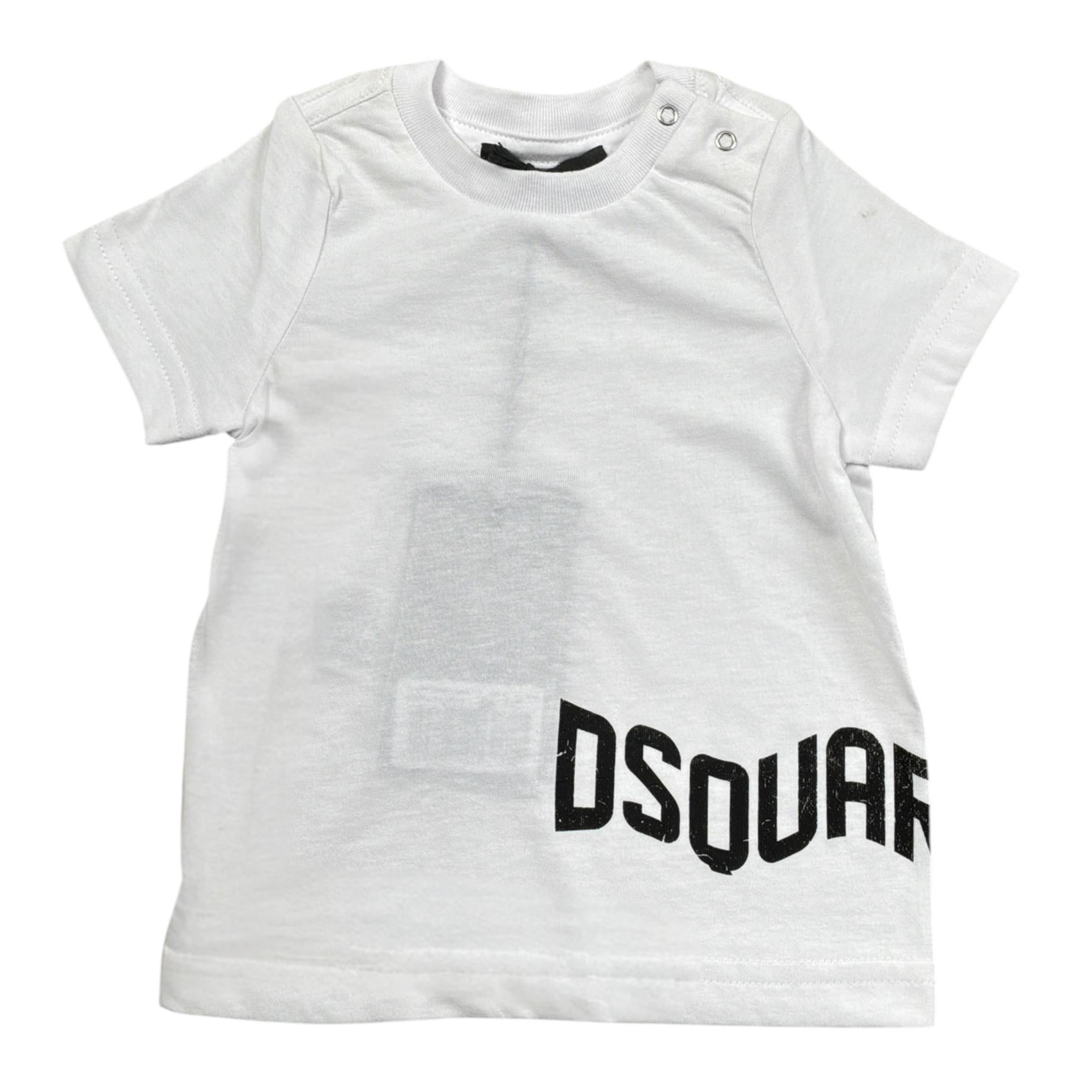 Dsquared2 T-Shirt tinta unita con Stampa Bianco per Neonato DQ2138 BIANCO DSQUARED2 