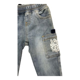 DANIELE ALESSANDRINI jeans tinta unita con elastico in vita Azzurro per Neonato 91PD0007 AZZURRO DANIELE ALESSANDRINI 