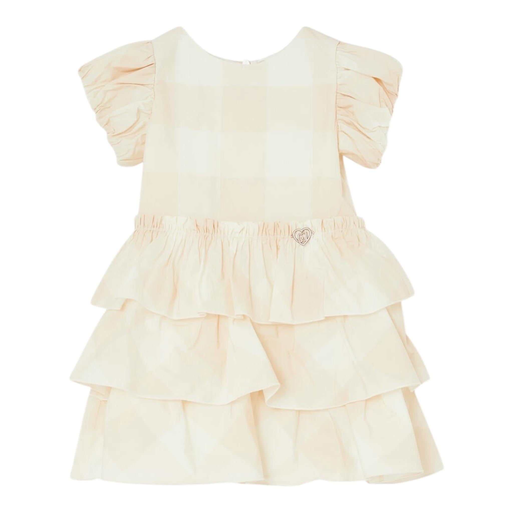 Liu Jo Abito Tinta Unita con Balze per Bambina KA5144J BEIGE LIU JO 