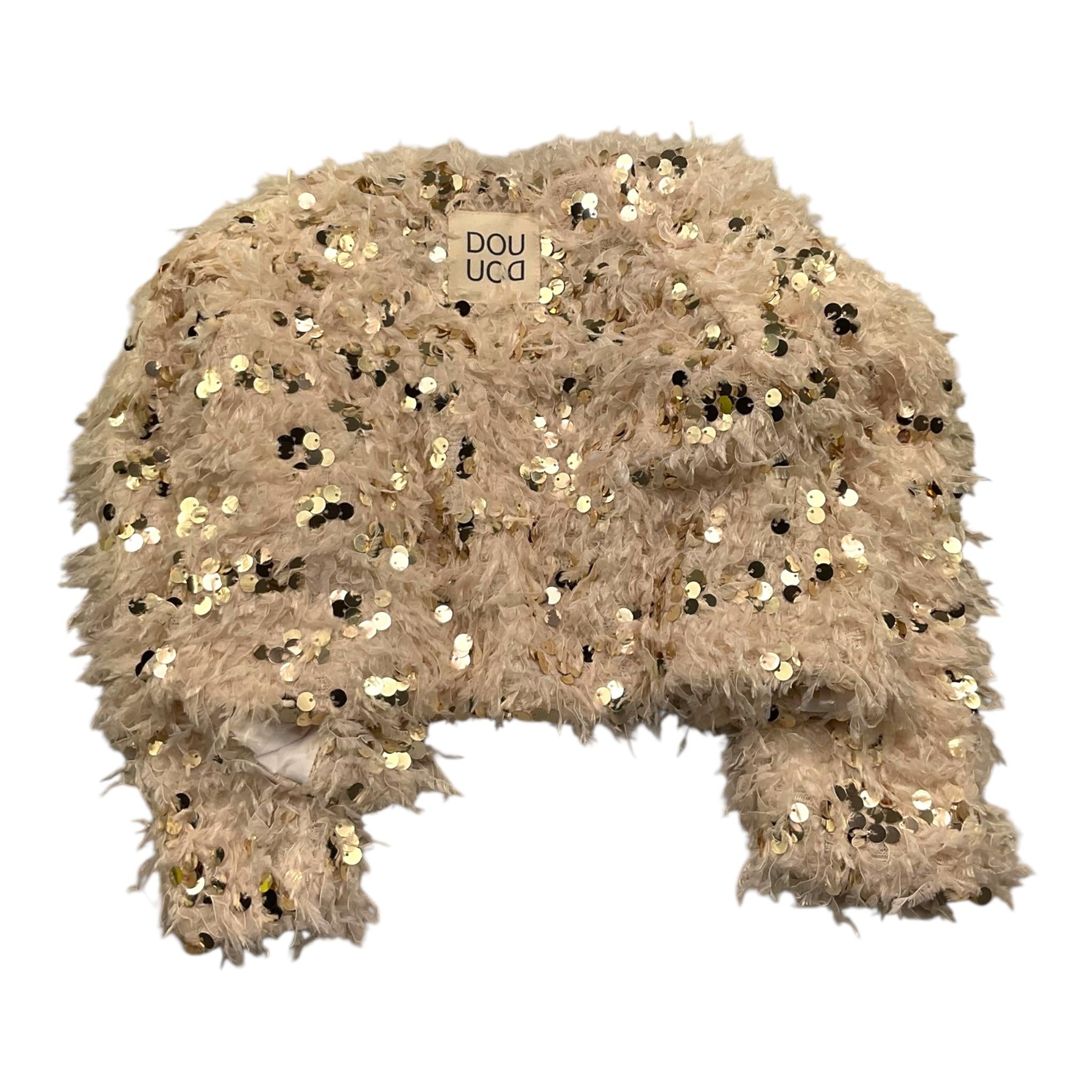 Dou Dou giubbino Tinta Unita con Paillettes per Bambina DQ2A44 ORO DOU DOU 