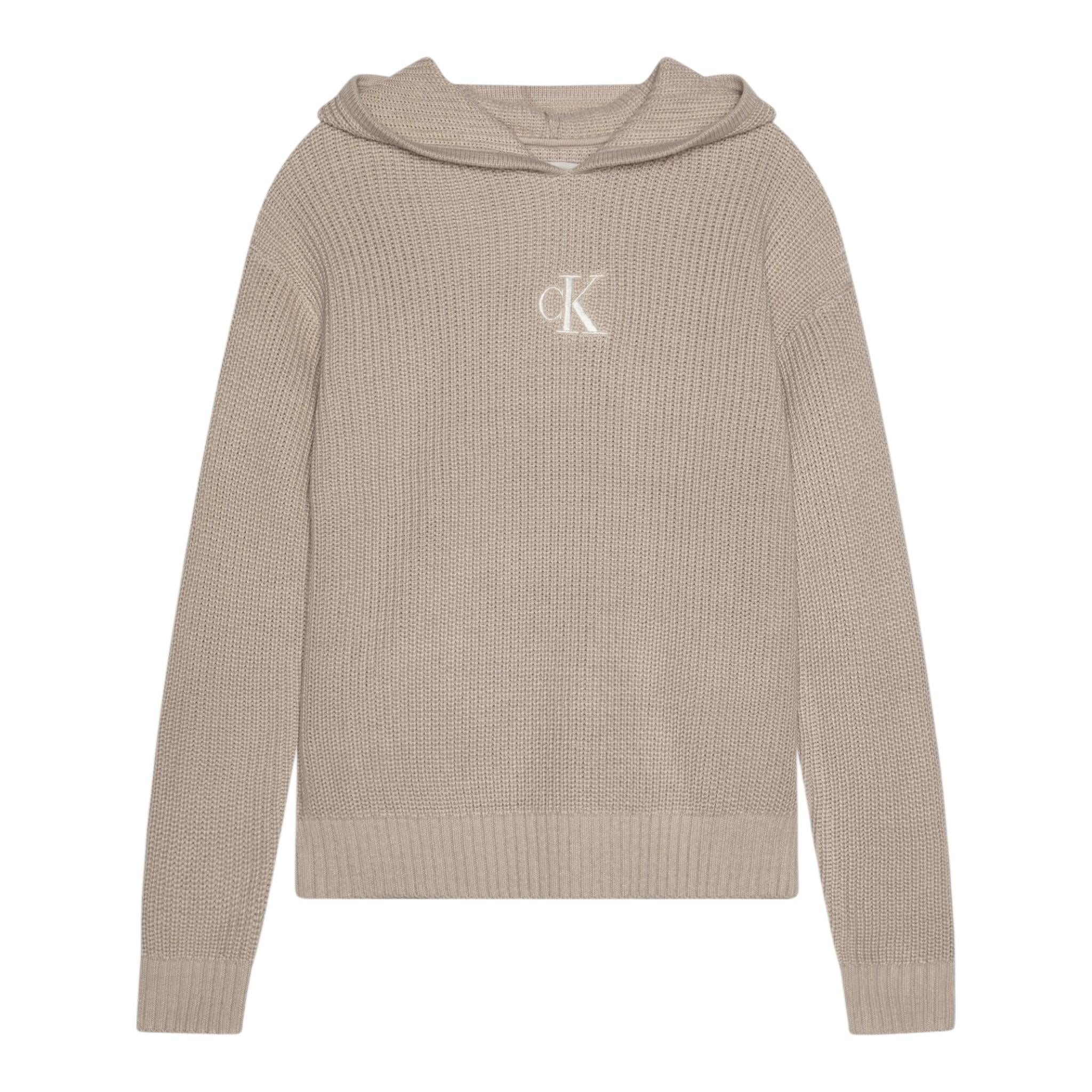Calvin Klein Maglia Tinta Unita con Cappuccio per Bambino IB0IB02413 BEIGE CALVIN KLEIN 