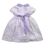 Ilfarobimbi Abito Mezza Manica Bicolore con Fantasia A Righe per Bambina IFB50584 BIANCO/LILLA ILFAROBIMBI 