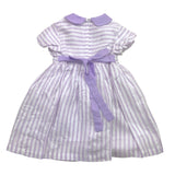 Ilfarobimbi Abito Mezza Manica Bicolore con Fantasia A Righe per Bambina IFB50584 BIANCO/LILLA ILFAROBIMBI 