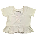 Vicolo T-Shirt Rundhals Einfarbig Mit Rückenausschnitt Creme Für Mädchen