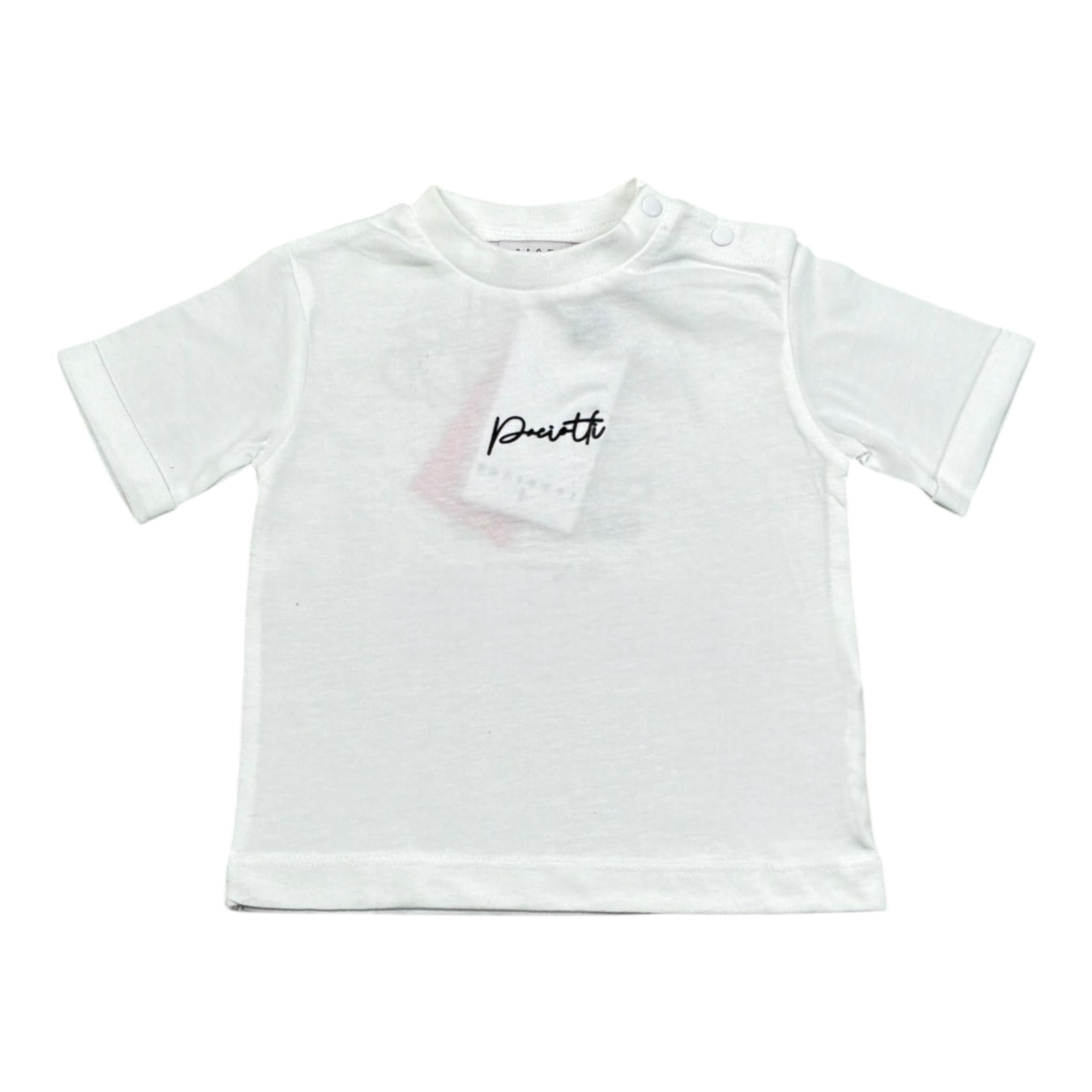 Cesare Paciotti T-Shirt Girocollo Tinta Unita con Stampa per Neonato TSP5113BXN BIANCO CESARE PACIOTTI 
