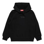 Diesel Felpa Tinta Unita con Cappuccio per Bambina J02014 NERO DIESEL 
