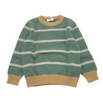 IL GUFO maglia tinta unita con fantasia a righe Verde per Bambino A24MA459EM220 VERDE IL GUFO 