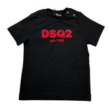 Dsquared2 T-Shirt tinta unita con Stampa Nero per Neonato DQ2139 NERO DSQUARED2 