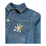 Moschino giubbino Manica Lunga In Denim Tinta Unita per Bambino HUS05L BLU MOSCHINO 