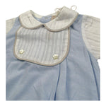 La Stupenderia Pagliaccetto Bicolore con Colletto per Neonata TBTT57 AZZURRO LA STUPENDERIA 