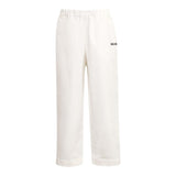 Dou Dou Pantalone Tinta Unita con Logo per Bambina DW6P71XX PANNA DOU DOU 