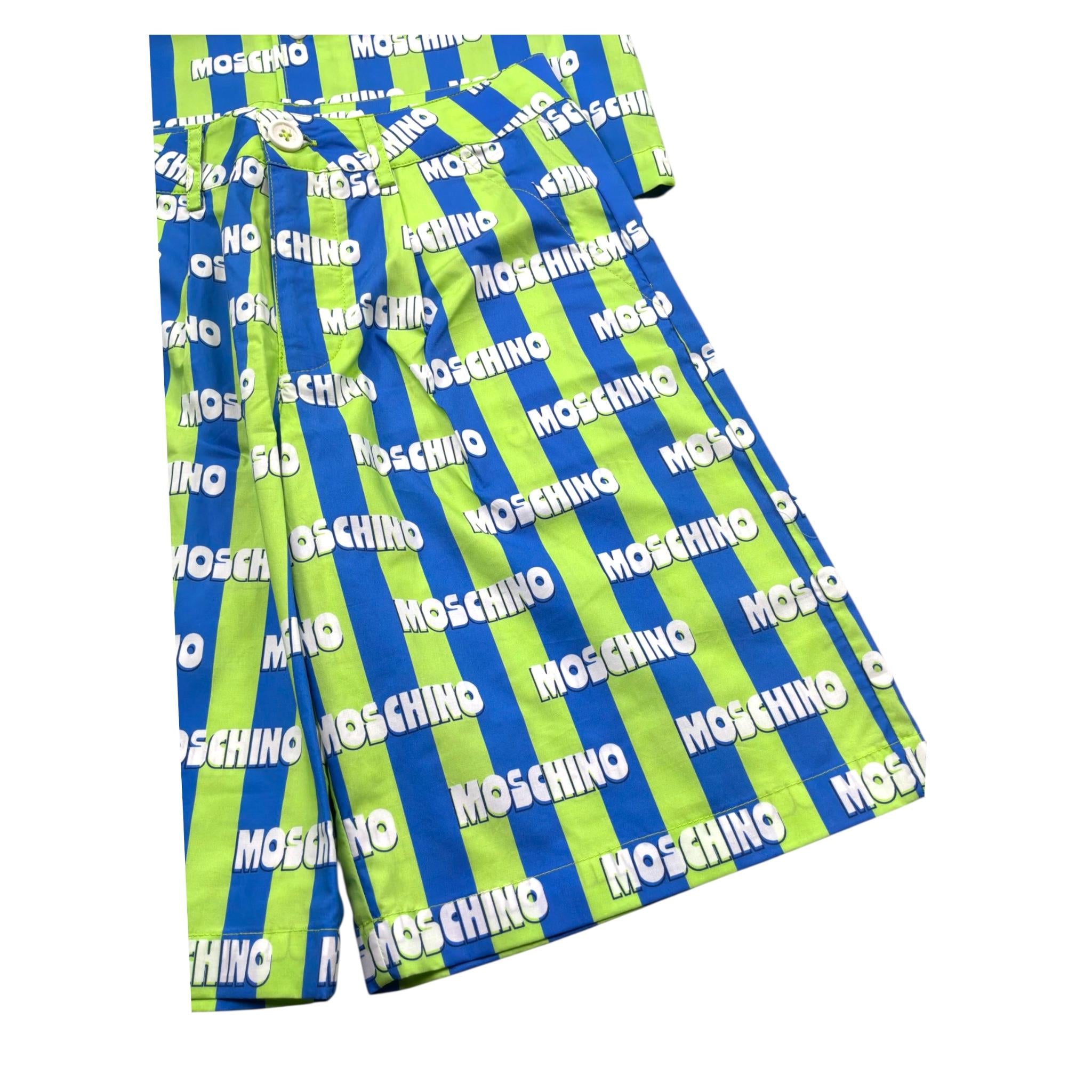 Moschino Completo 2 Pezzi Camicia-Bermuda Bicolore per Bambino HUG00V VERDE MOSCHINO 