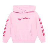 Off-White Solid Color Logo Hoodie Rosa für Mädchen