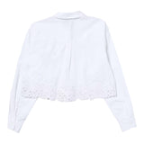 Ermanno Scervino Langarmshirt, einfarbig, kurzes Modell mit Stickerei, weiß für Mädchen