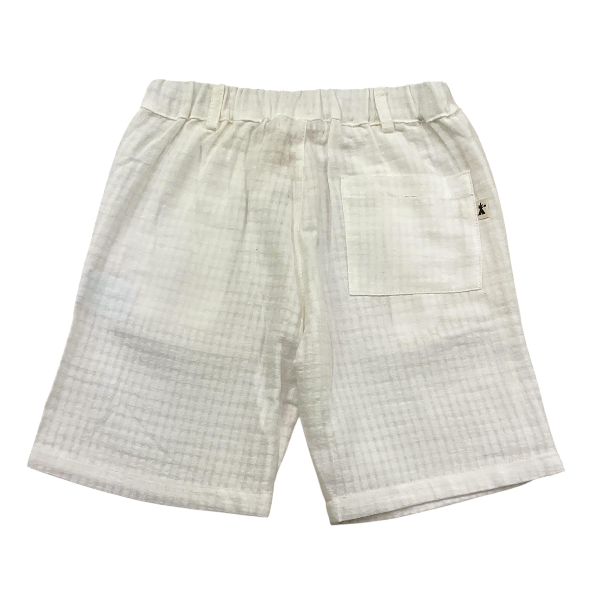 Petit Indi Bermuda Tinta Unita con Elastico In Vita per Bambino SS25BK8040 BIANCO PETIT INDI 