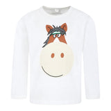 STELLA McCARTNEY shirt girocollo tinta unita con stampa in contrasto Panna per Neonato TV8R90 PANNA STELLA McCARTNEY 