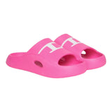 Diesel – Einfarbige Gummi-Slipper mit neonpinkem Logo für Mädchen