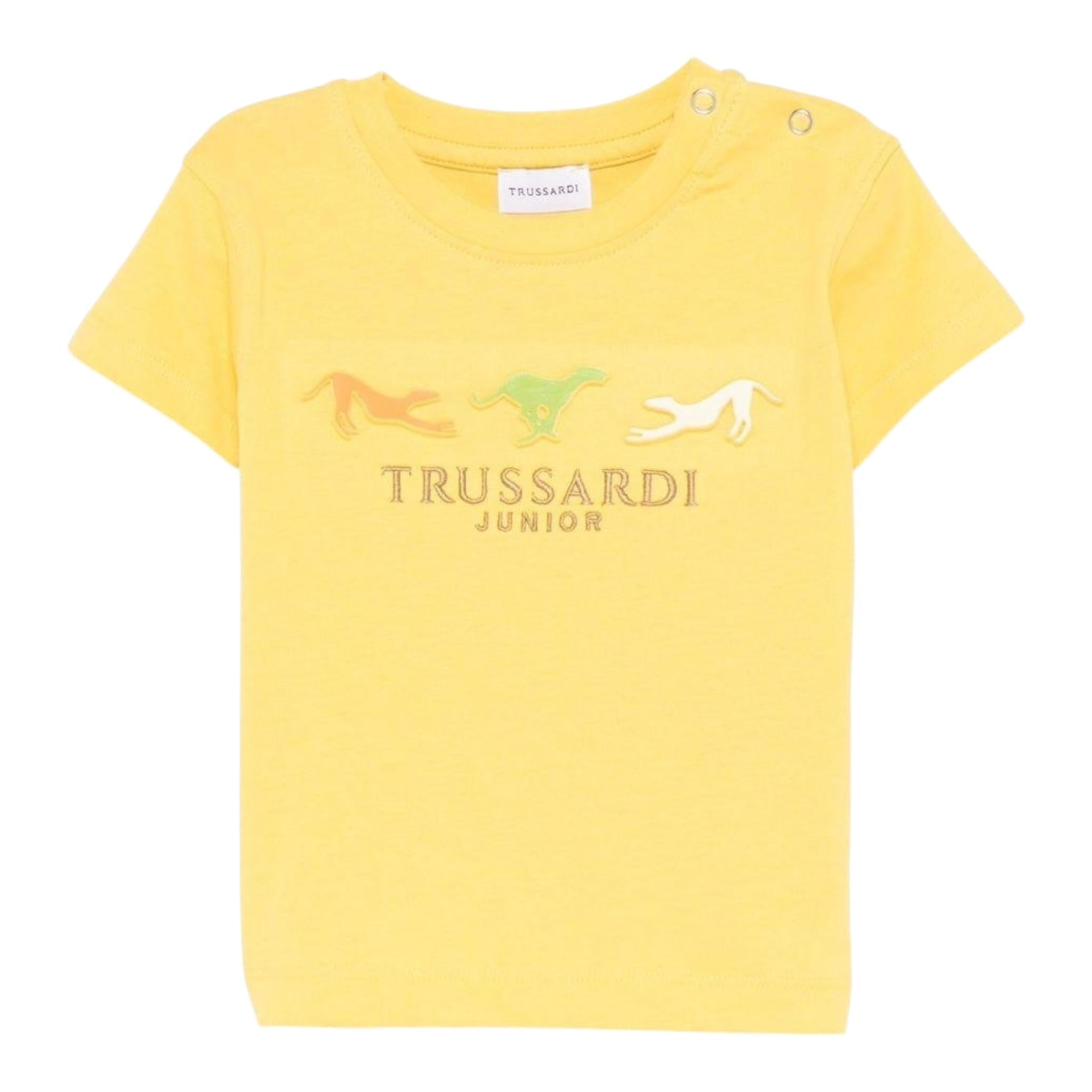 Trussardi T-Shirt Tinta Unita con Stampa per Neonato TIP25020TSX GIALLO TRUSSARDI 