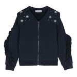 MONNALISA felpa tinta unita con zip e applicazioni Blu per Bambina 19D804 BLU MONNALISA 