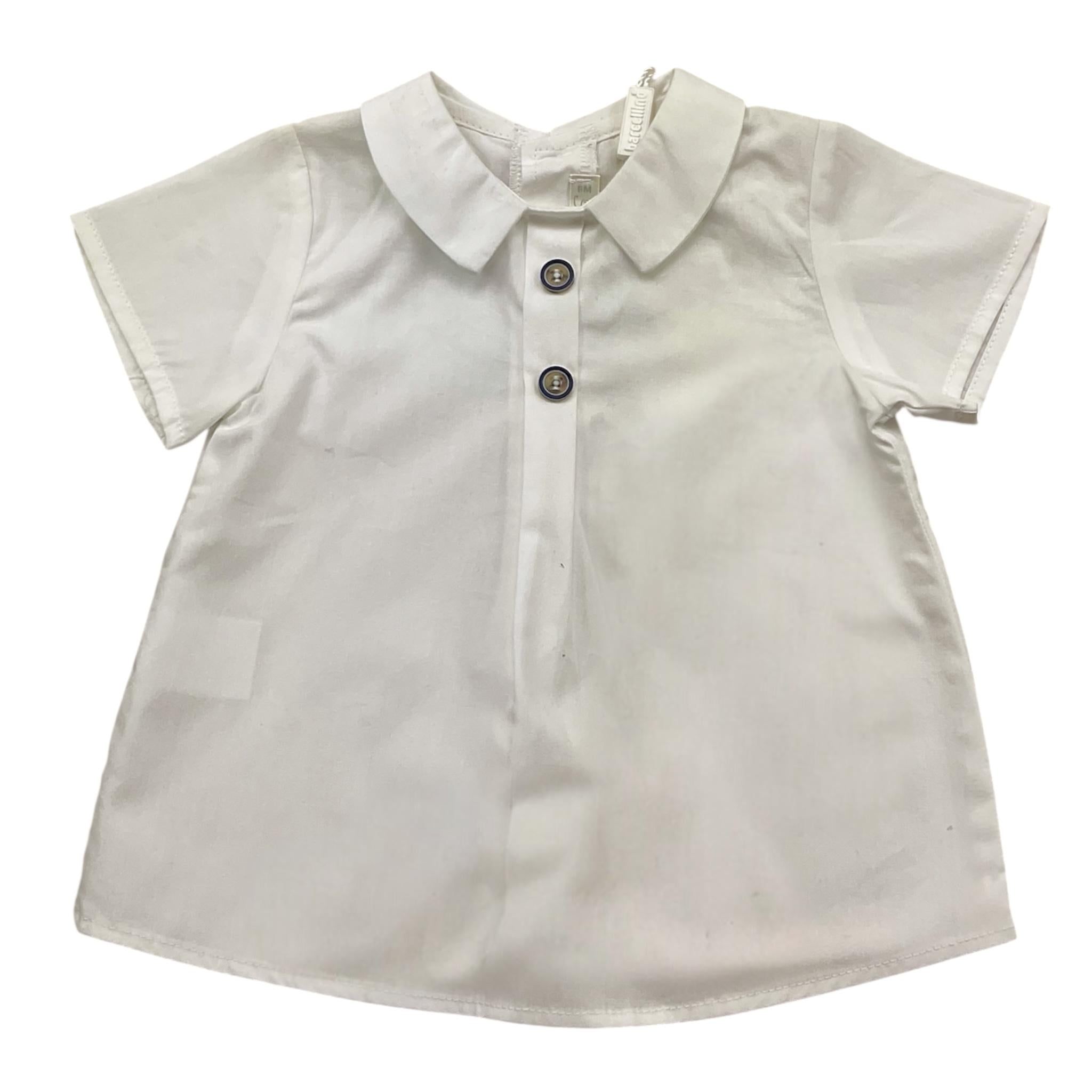 Barcellino Camicia Tinta Unita Mezza Manica per Neonato 9059 BIANCO BARCELLINO 