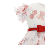 Monnalisa Abito Mezza Manica tinta unita con Tulle Bianco per Neonata 319912 BIANCO MONNALISA 