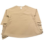 MAGIL felpa chiusa girocollo tinta unita con rouches Panna per Bambina GN21034 PANNA MAGIL 