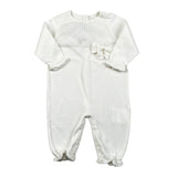 Le Coconne Tutina Tinta Unita con Applicazione Fiocco per Neonata LCN0586 PANNA LE COCONNE 