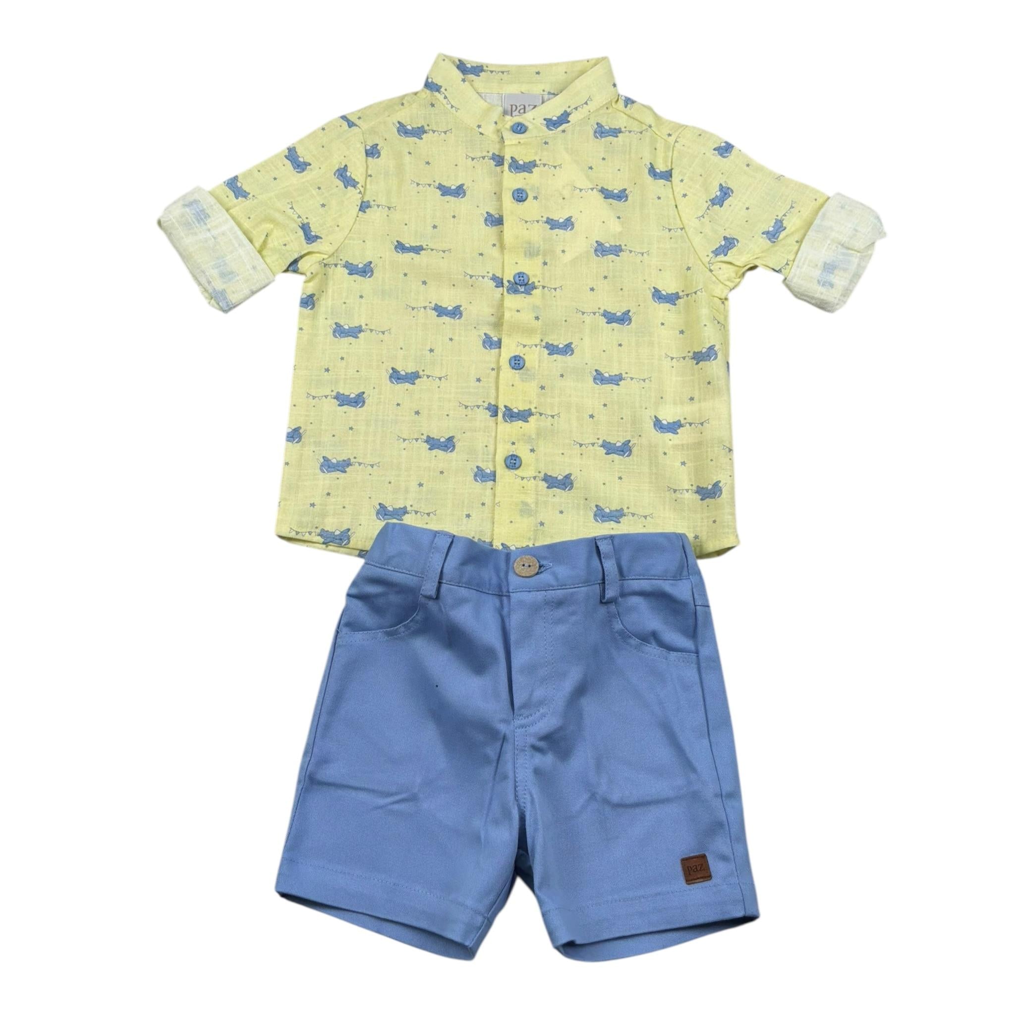 Paz Rodriguez Completo 2 Pezzi Camicia-Bermuda per Neonato 006150731 GIALLO PAZ RODRIGUEZ 