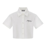 Moschino Camicia Mezza Manica Tinta Unita con Stampa per Bambina HDC024 BIANCO MOSCHINO 