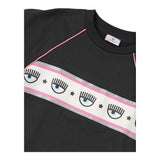 Chiara Ferragni Einfarbiges Rundhals-Sweatshirt mit Print Schwarz für Mädchen