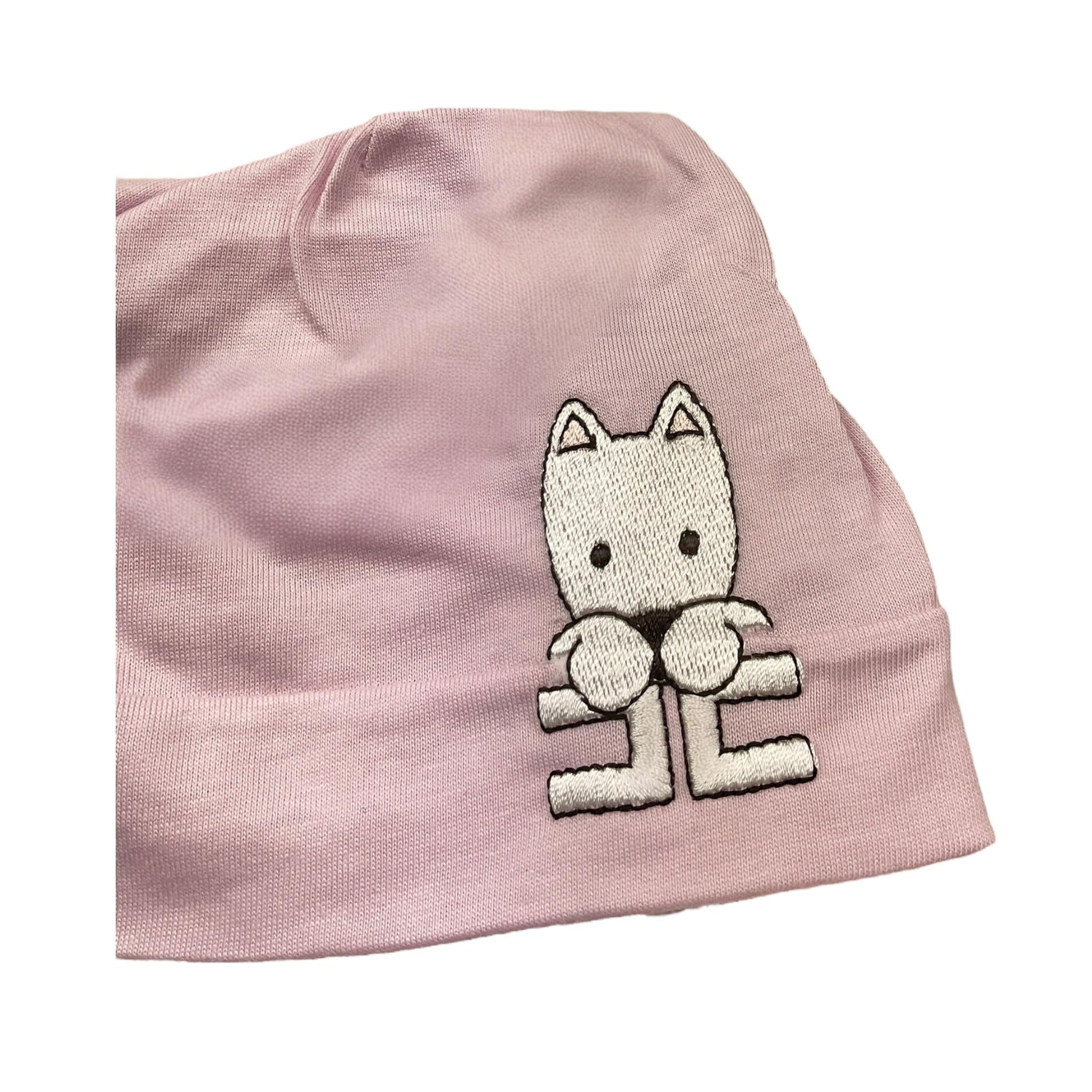 Elisabetta Franchi Cappello Tinta Unita con Ricamo per Neonata ENCP068 ROSA ELISABETTA FRANCHI 