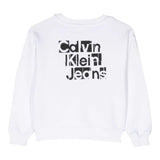 Calvin Klein Crewneck Sweatshirt Einfarbig mit Print Weiß für Jungen