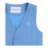 Trussardi Einfarbige Weste mit hellblauem Logo-Print für Jungen
