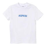 Aspesi Rundhals-T-Shirt einfarbig mit weißem Aufdruck für Jungen