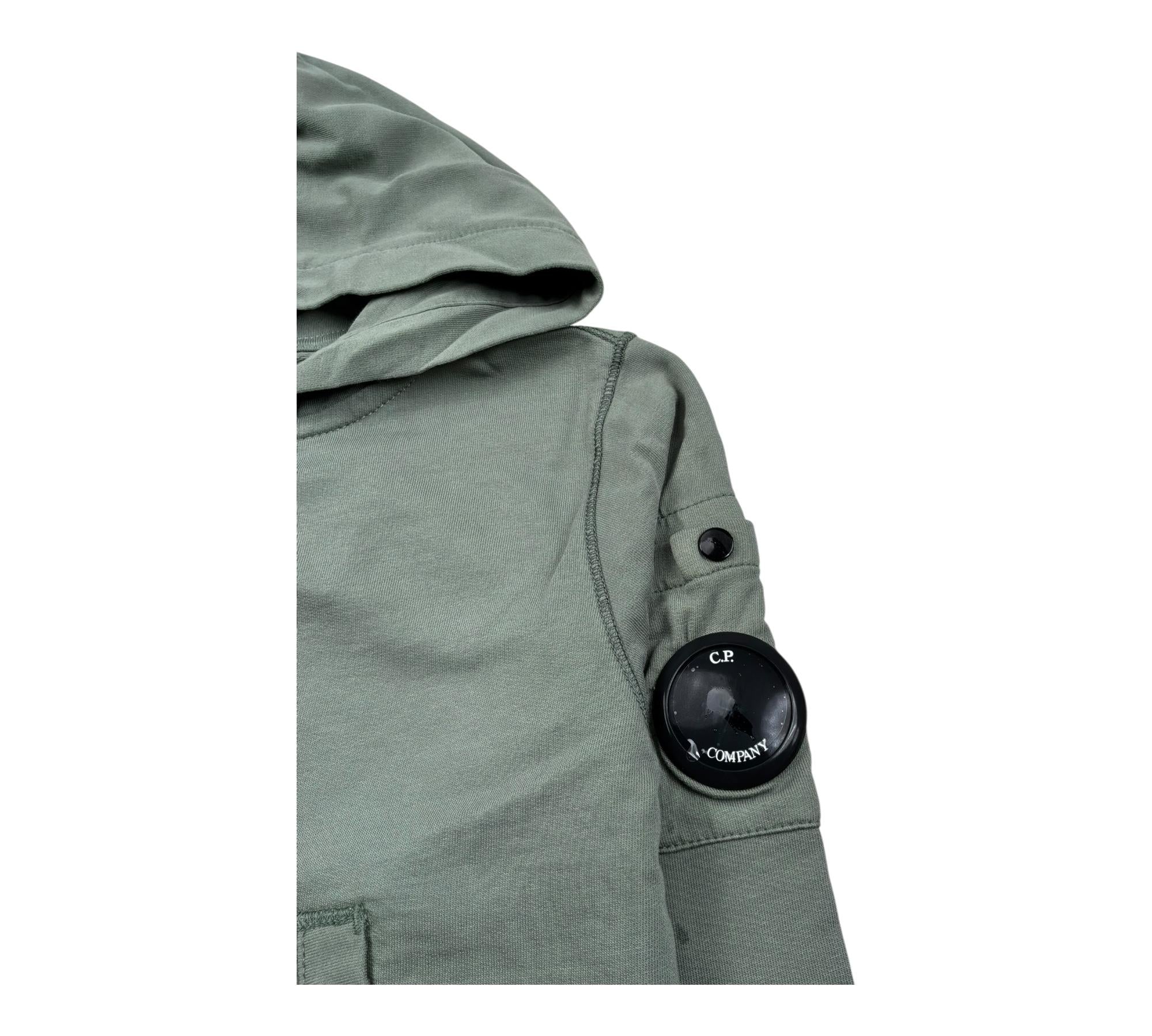 C.P. Company Felpa con Zip E Cappuccio Tinta Unita per Bambino CMF00Q VERDE C.P. COMPANY 