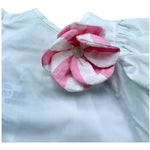 Le Bebe Camicia Mezza Manica Tinta Unita con Applicazione per Neonata LBG6354 BIANCO LE BEBE 