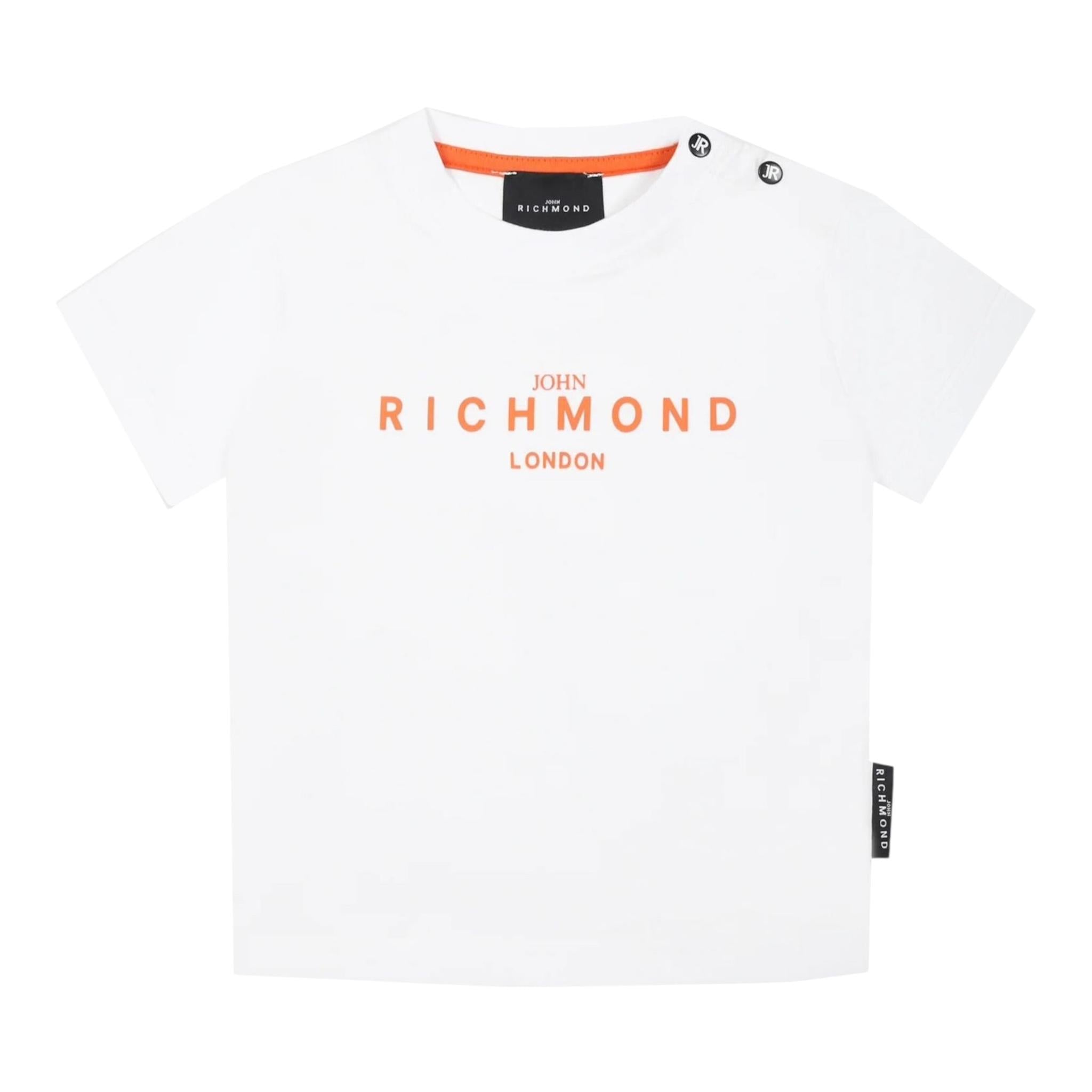 John Richmond T-Shirt Girocollo Tinta Unita con Stampa per Bambino RIP25014TSJ BIANCO JOHN RICHMOND 
