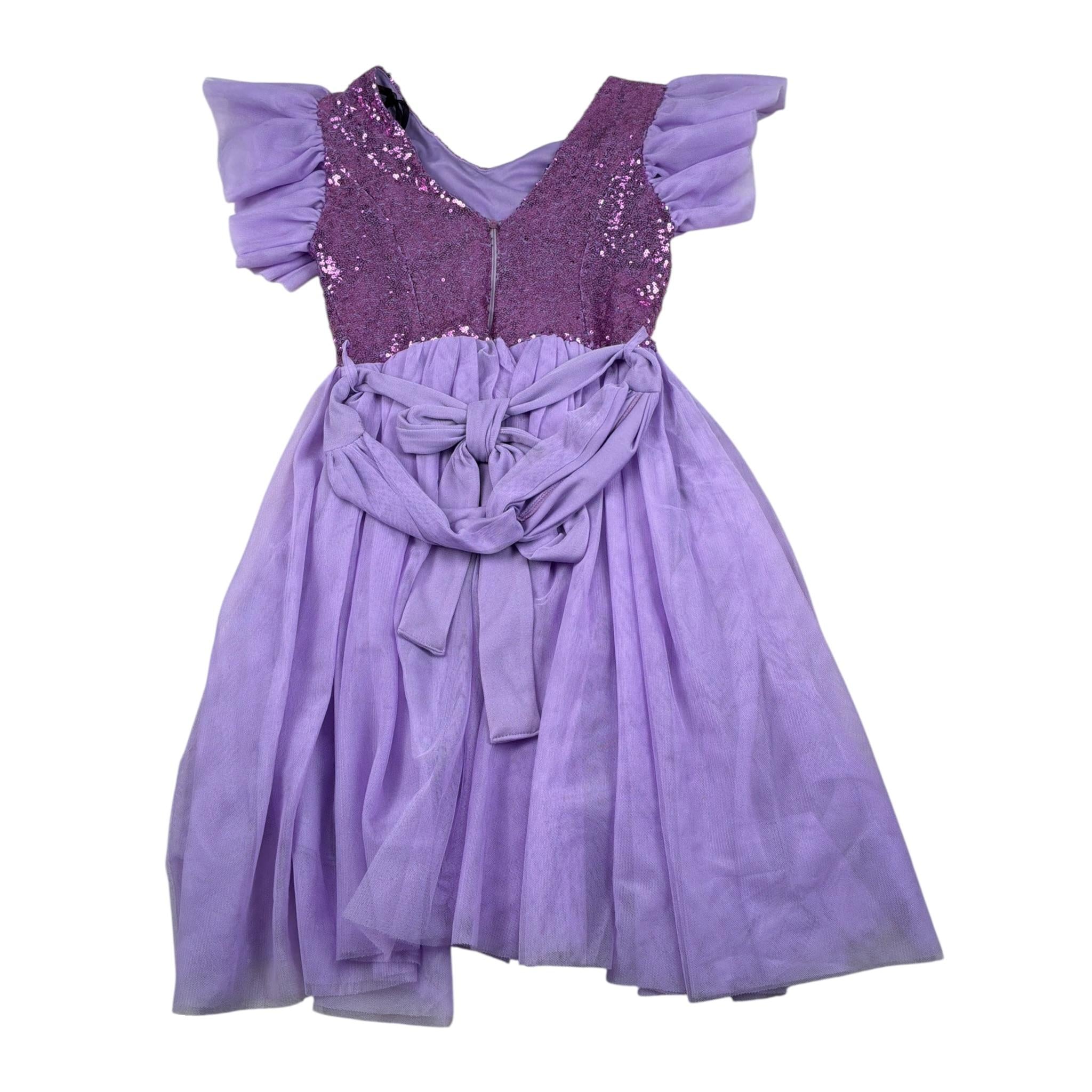 J'Aime' Abito Mezza Manica tinta unita In Tulle Glicine per Bambina 4924G GLICINE J'AIME' 